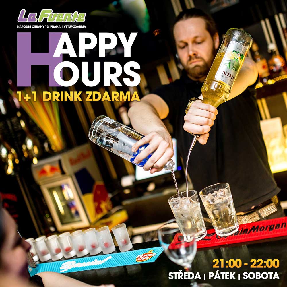 Happy Hours 1+1 drink zdarma