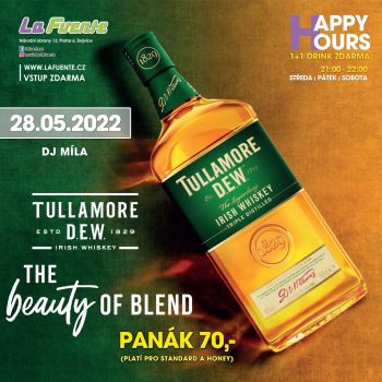 Tullamore Dew Párty - DJ Míla (Happy hours 1+1 drink zdarma)